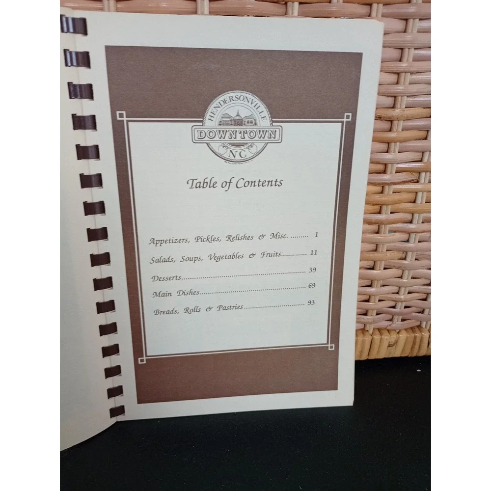 Historic‎ Downtown Hendersonville Recipe Collection 1991 NC Cookbook Spiralbound